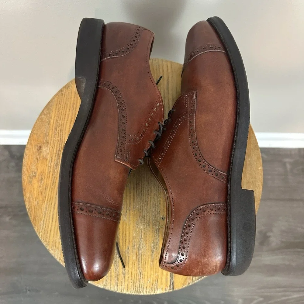 Allen Edmonds Vintage Brown Cap Toe Dress Shoe Oxford 88022 11 D Read